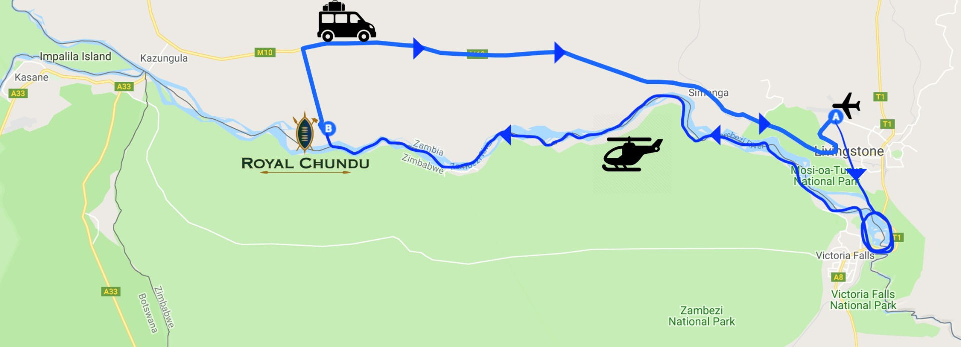 Road Transfer from Kasane Airport to Royal Chundu